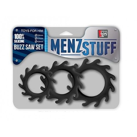 Набор из 3 эрекционных колец MENZSTUFF BUZZ SAW COCK RING SET