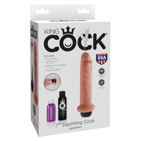 Фаллоимитатор с имитацией семяизвержения 7" Squirting Cock - 21,6 см.