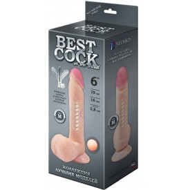 Телесный фаллоимитатор на присоске F&F BEST COCK 6 - 19 см.