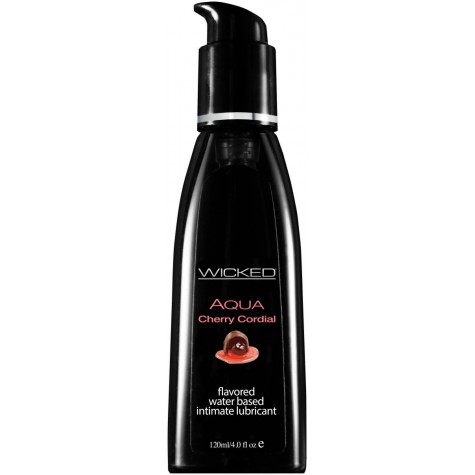 Лубрикант WICKED AQUA Cherry Cordial с ароматом вишневого ликера - 120 мл.